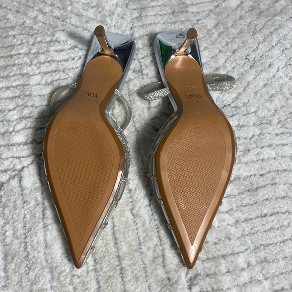 ZARA RHINESTONE VINYL MULES Size 38 - Picture 10 of 11